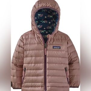 Patagonia Reversible Down Sweater Hoodie - pink/purplish colors - 3T